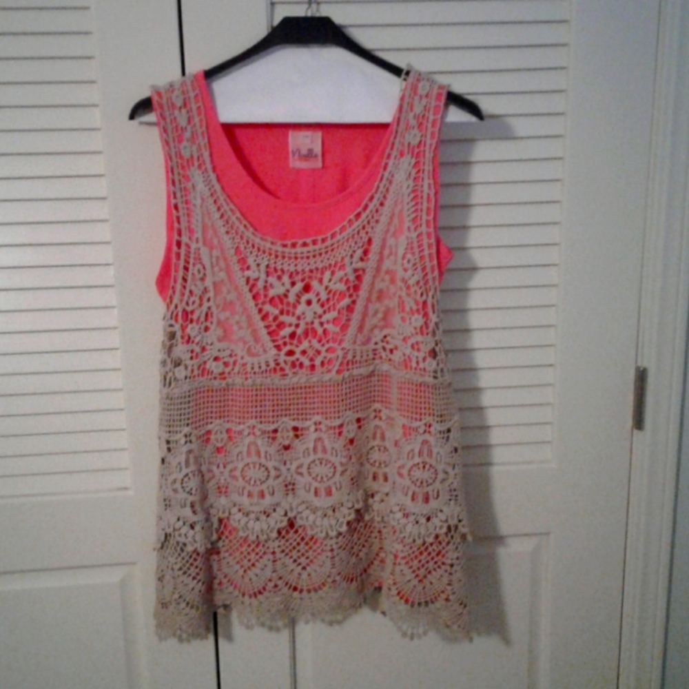 Noelle Crocheted top with tank